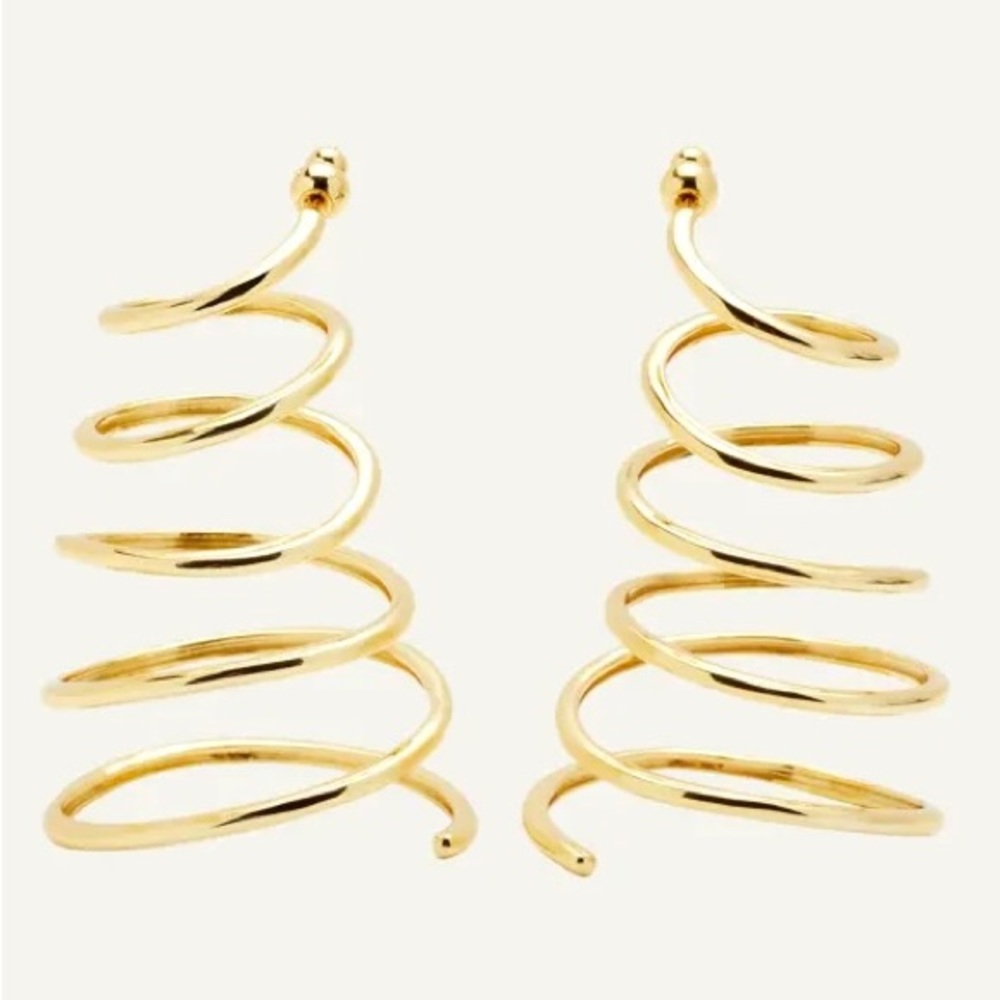 🌺🎉HP🎉🌺 NWT Cult Gaia Ezlynn Gold Serpentine Earrings - Picture 9 of 16